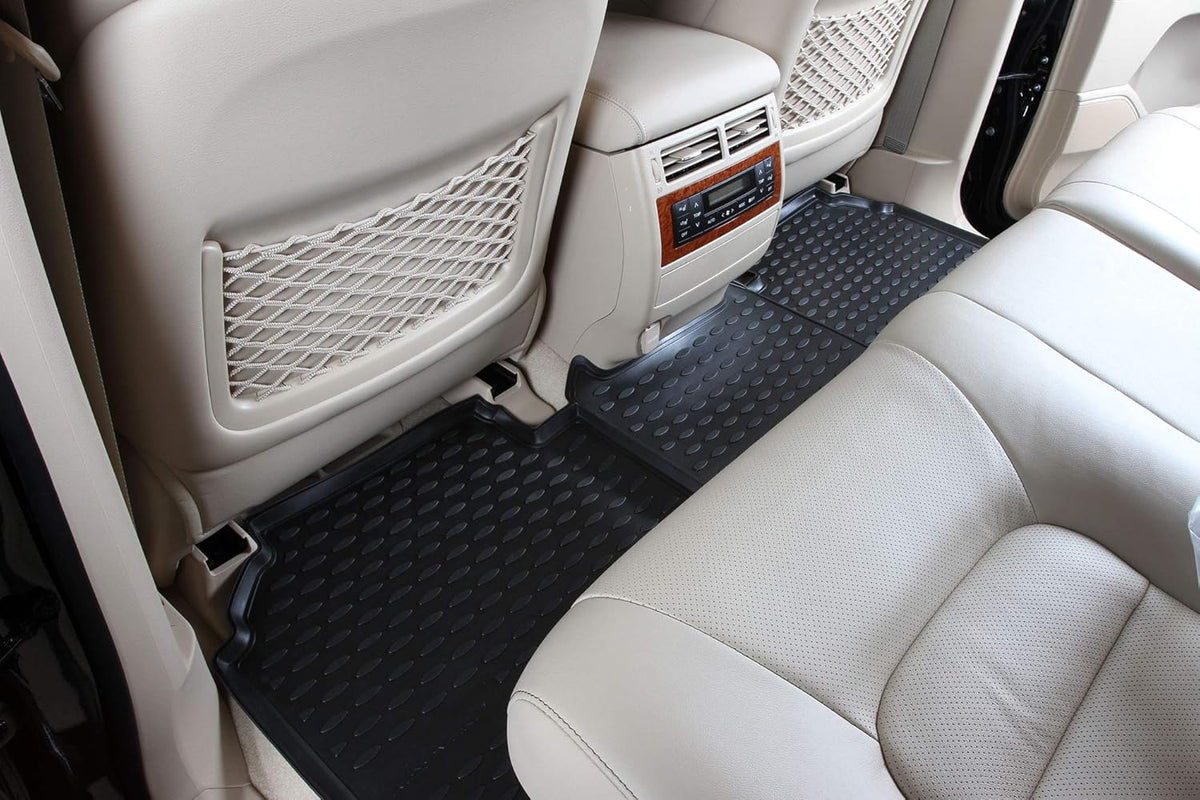 Black Floor Mats Front & 2nd Row Seat Liner Set G36818