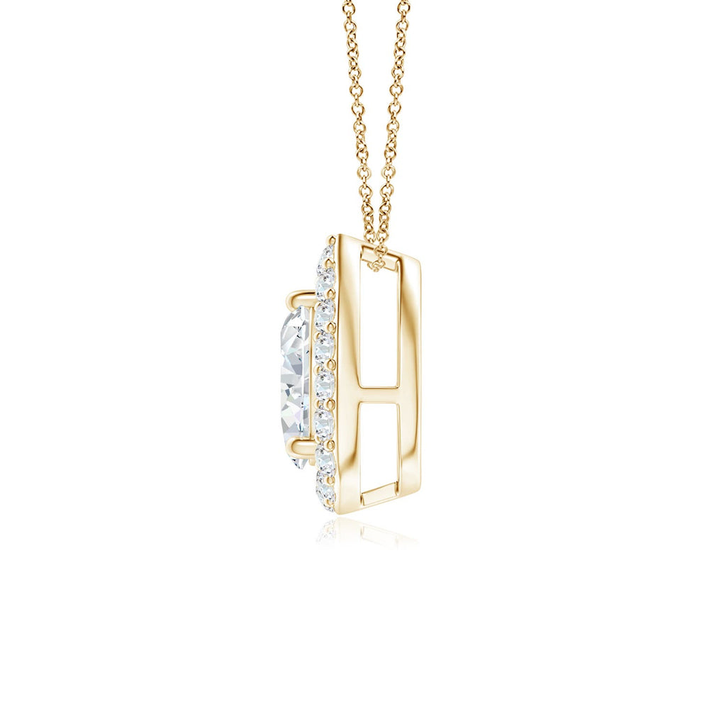 14K Yellow Gold Diamond Solitaire Pendant Necklace E7476