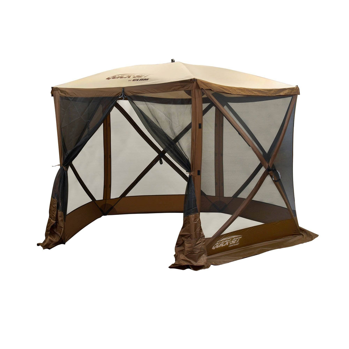 Portable Outdoor Gazebo Canopy Shelter Brown 2 Pack F846765