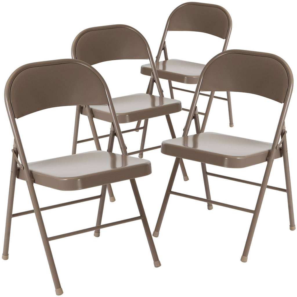 4 Pack Beige Metal Folding Chair A10593