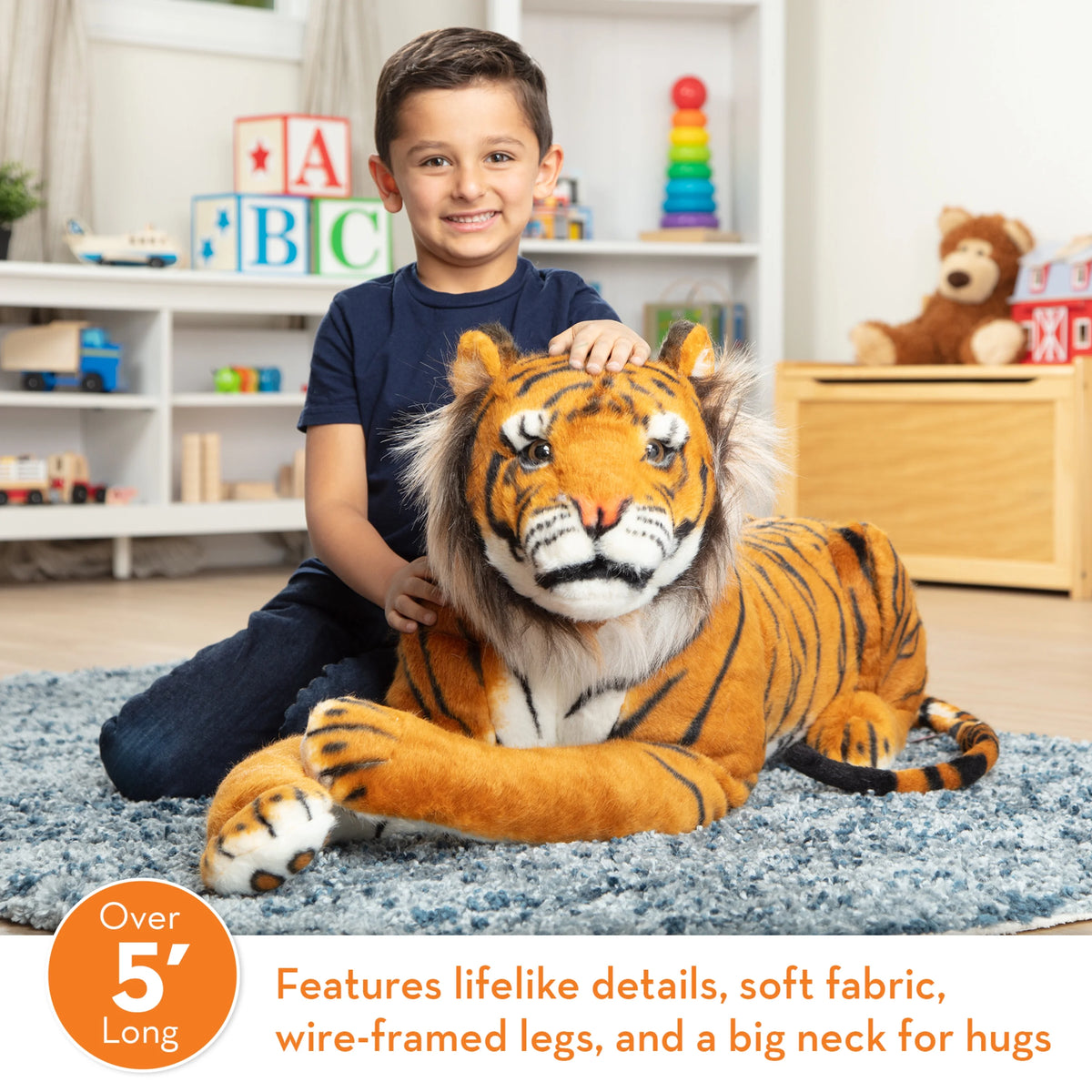 Giant Tiger Stuffed Animal Over 5 Feet Long C9240