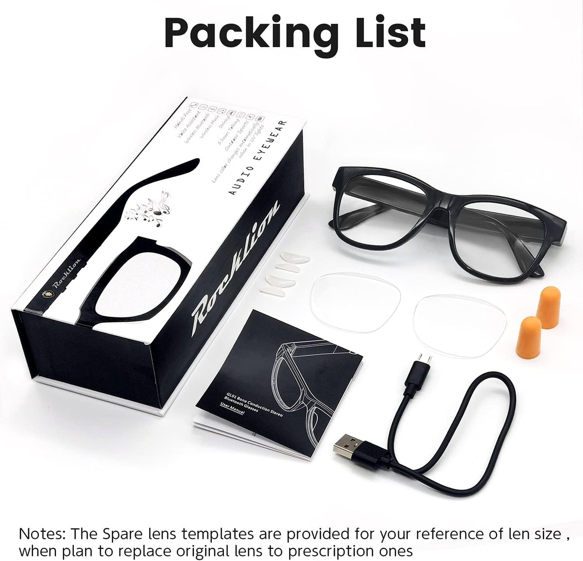 Bone Conduction Glasses Open-Ear Headphones Bluetooth Photochromic Sunglasses Anti Blue Ray IP6 Waterproof Audio Glasses B585414