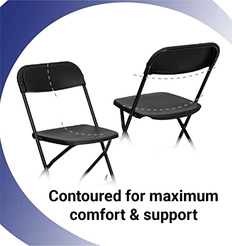Blue 4 Pack Heavy Duty Poly Plastic Stackable Folding Chairs E55070