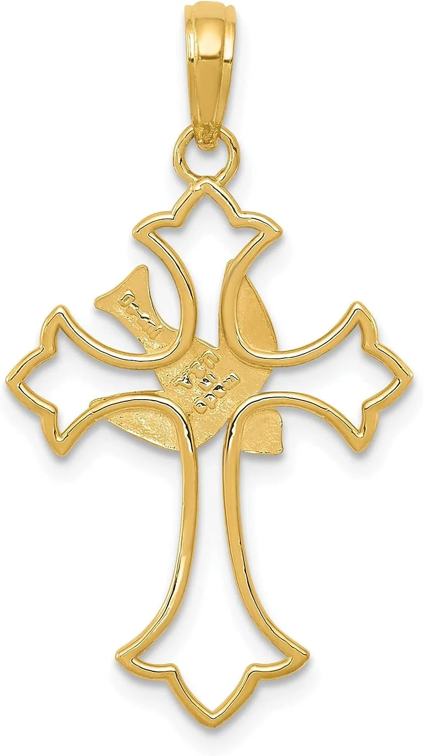Solid 10k Yellow Gold Cross Pendant J904
