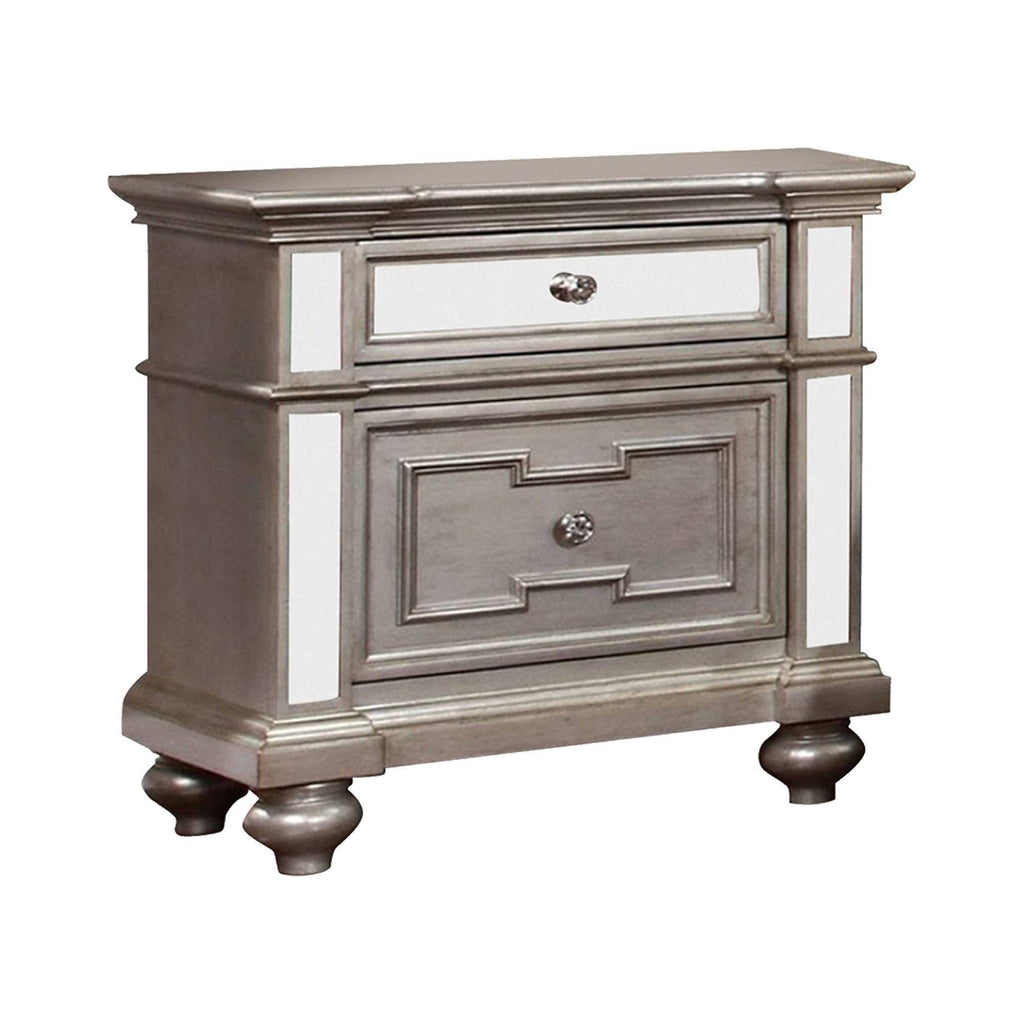Silver Contemporary Night Stand S485695
