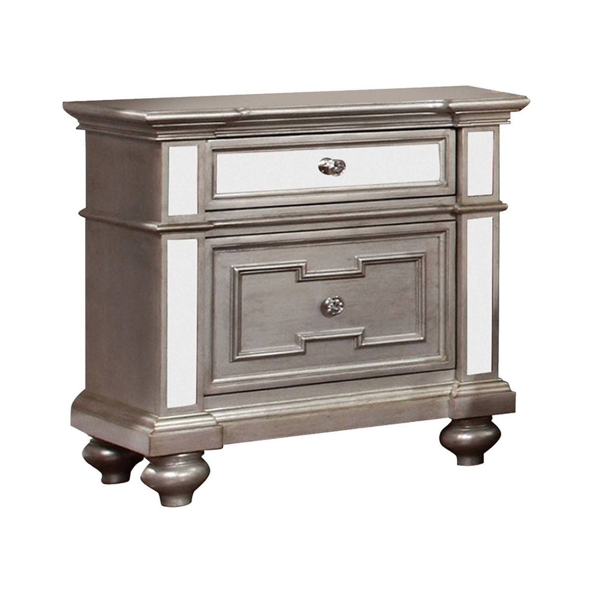 Silver Contemporary Night Stand S485695