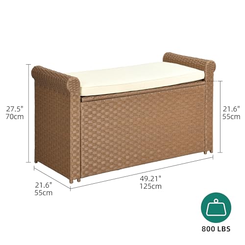 230 Gal Black All-Weather Wicker Outdoor Storage Box P43603