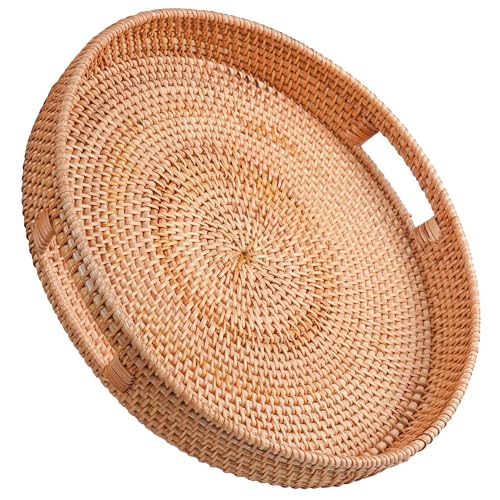14 Inch Round Serving Tray with Cut Out Handles R47020