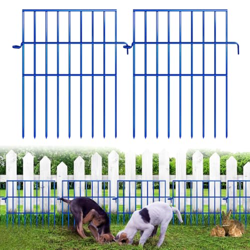 25 Panels No Dig Rustproof Metal Garden Fence, 17in x 27ft G7469