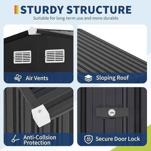 All-Weather Resin Shed with Window, Lockable Door and Vents Z1840