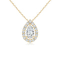 14K Yellow Gold Diamond Solitaire Pendant Necklace E7476
