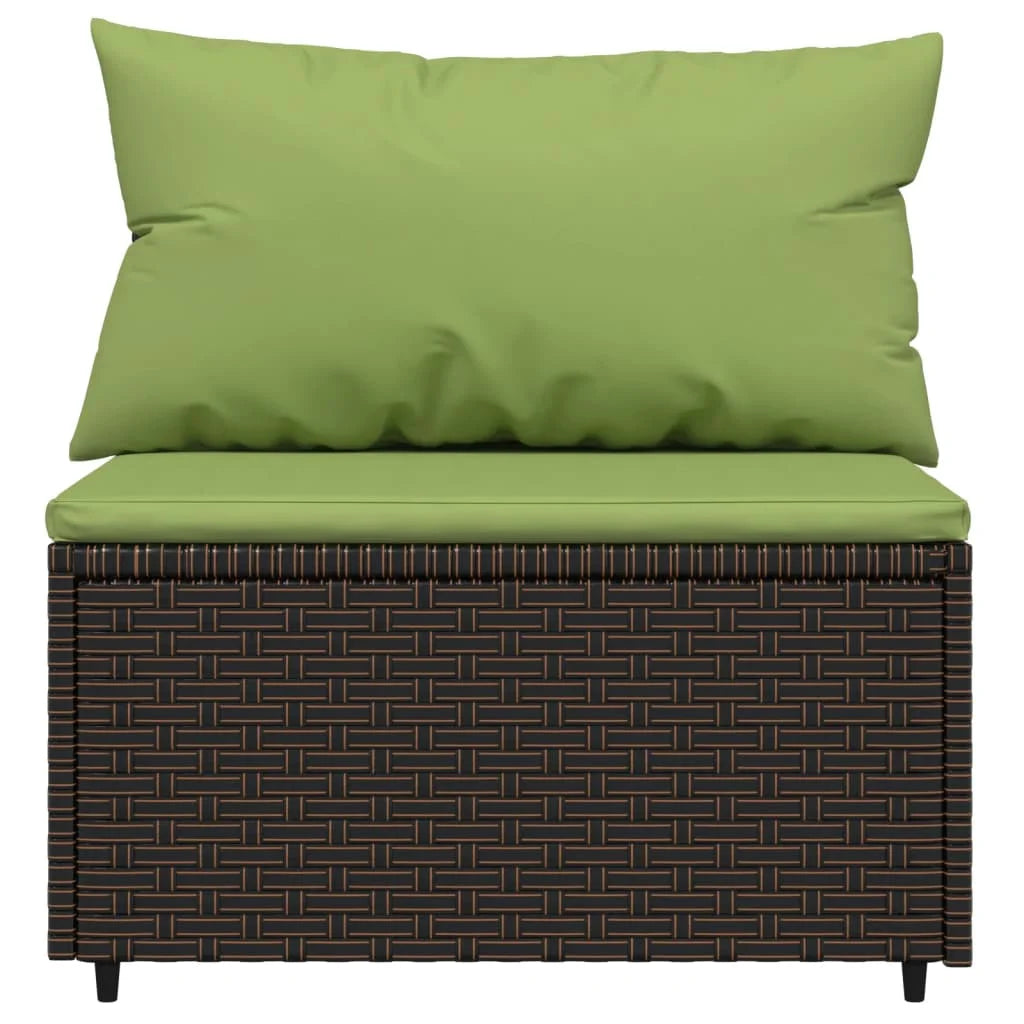 Brown Poly Rattan Patio Sofa with Cushions Z2259