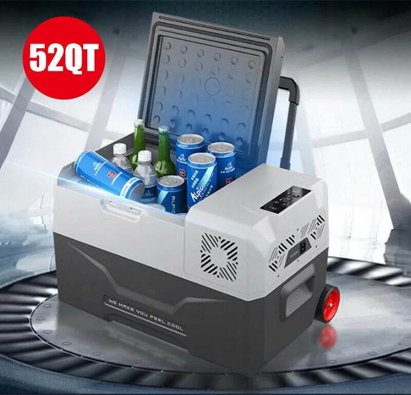 50L Portable Car Refrigerator 52 Quart Compact RV Fridge Mini Electric Freezer 12/24V DC & 110-240V AC Vehicle Truck Boat Cooler D502496
