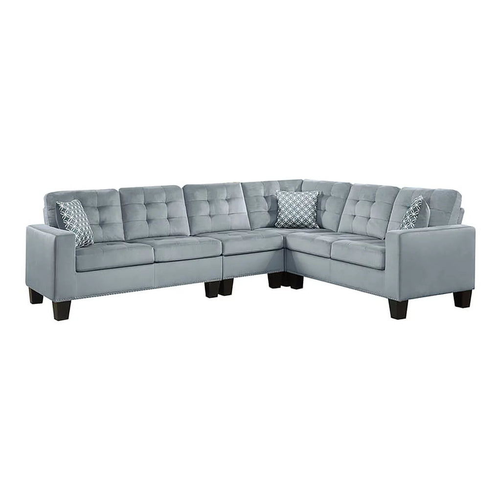 Gray Microfiber Reversible Sectional F587143