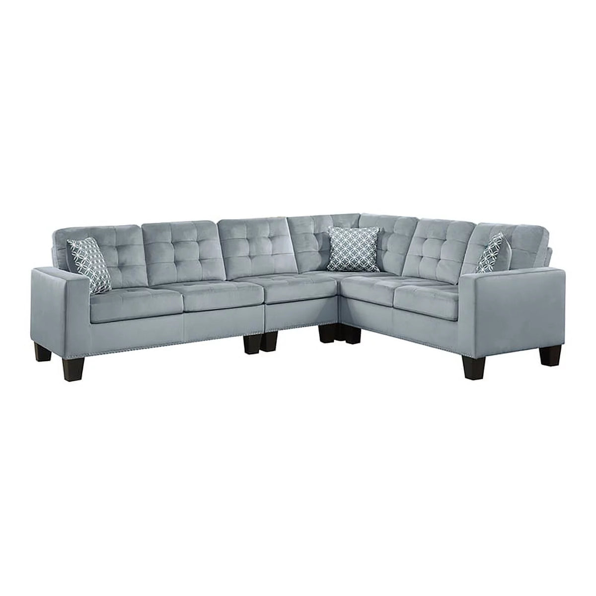 Gray Microfiber Reversible Sectional F587143