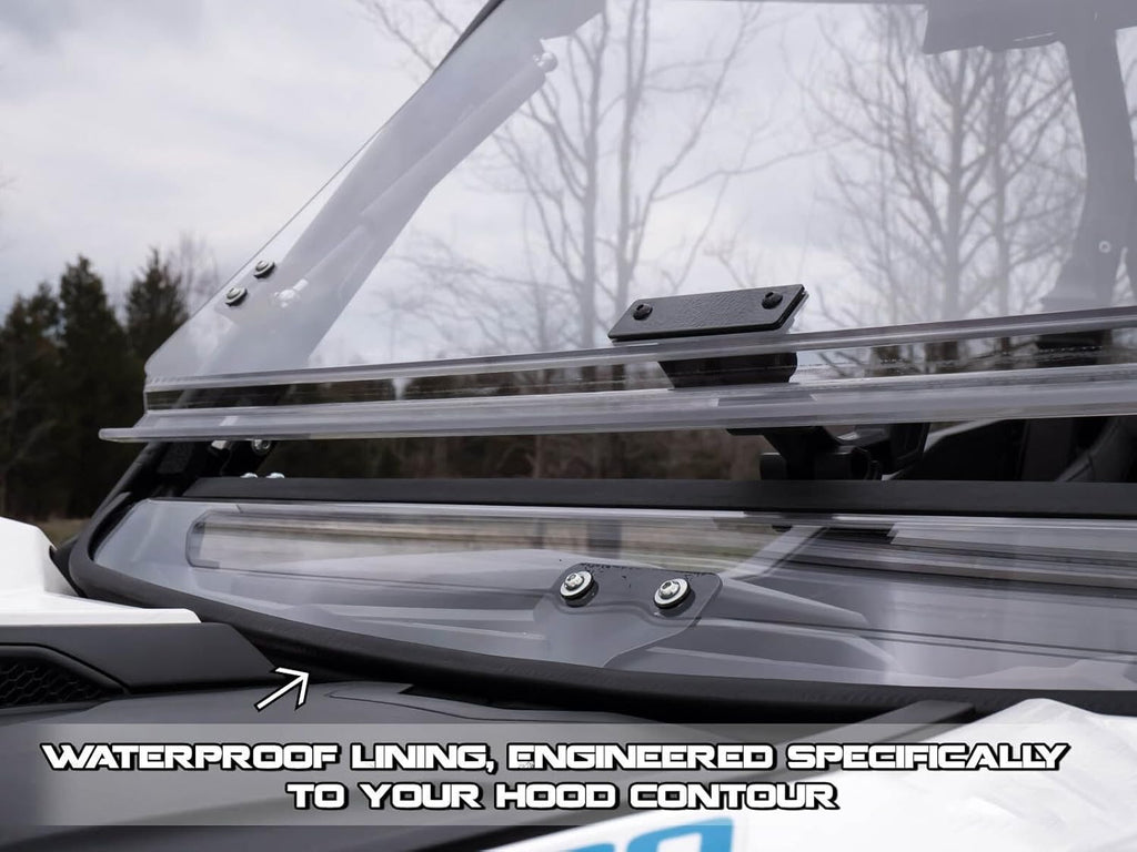 Flip Windshield for Can-Am Maverick Trail 800/1000, 1/4" Clear Scratch Resistant Polycarbonate E19724