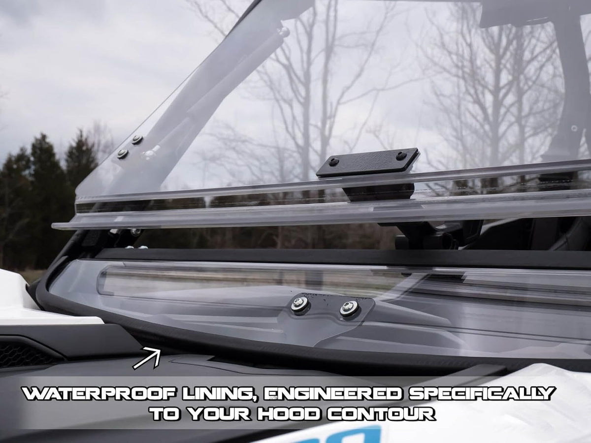 Flip Windshield for Can-Am Maverick Trail 800/1000, 1/4" Clear Scratch Resistant Polycarbonate E19724