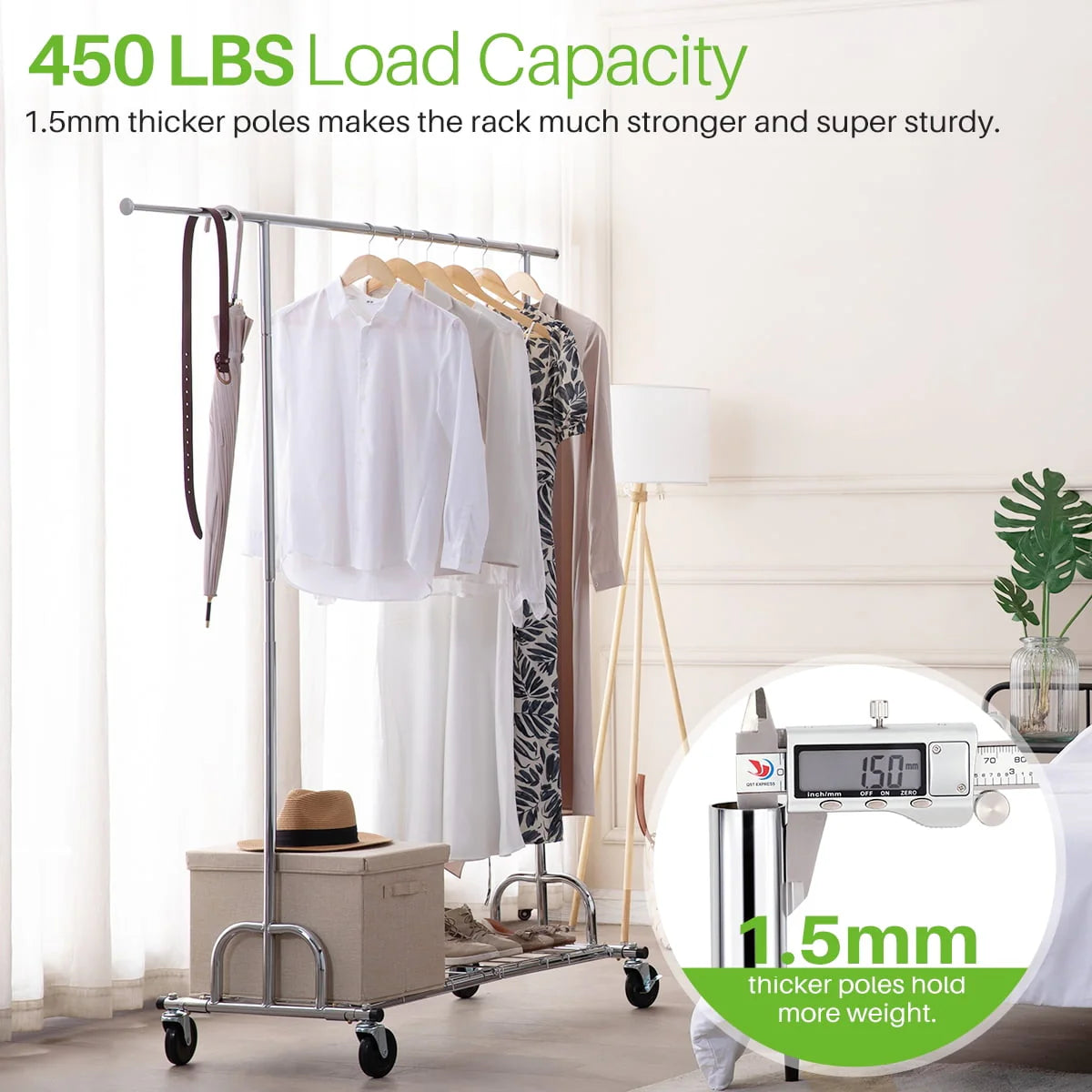 450 lbs Clothing Rack with Shelves R482