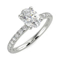 Oval Lab Grown Diamond Engagement Ring in 14k White Gold E51903