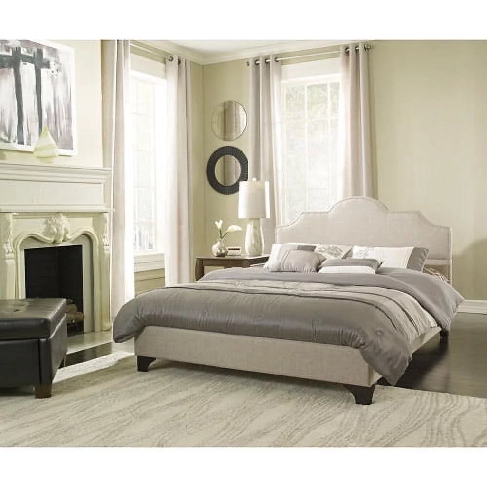 Upholstered Platform Bed with Nailhead Trim M31964