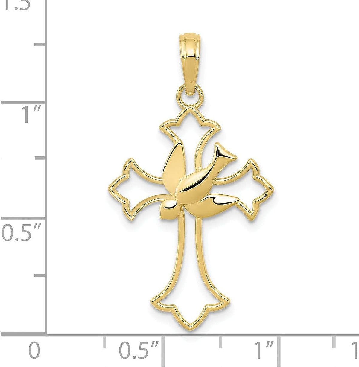 Solid 10k Yellow Gold Cross Pendant J904