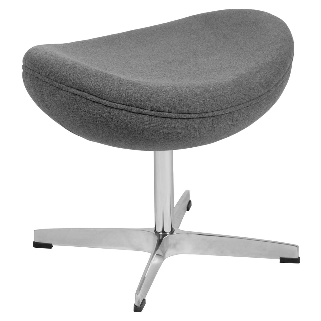 Gray Fabric Saddle Wing Ottoman H216