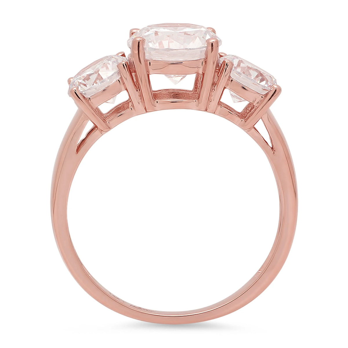 18K Rose Gold Three-Stone Diamond Engagement Ring C987126