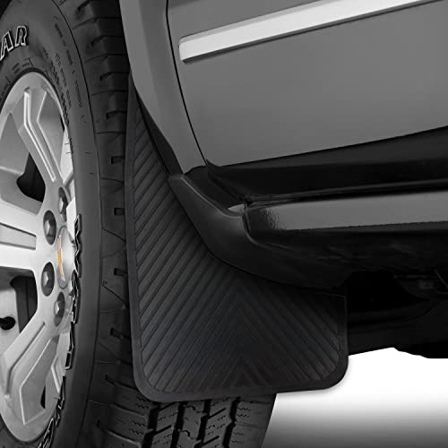 Black Rubber Mud Flaps (4 Pack) with Fastener Rivet Clips B747566