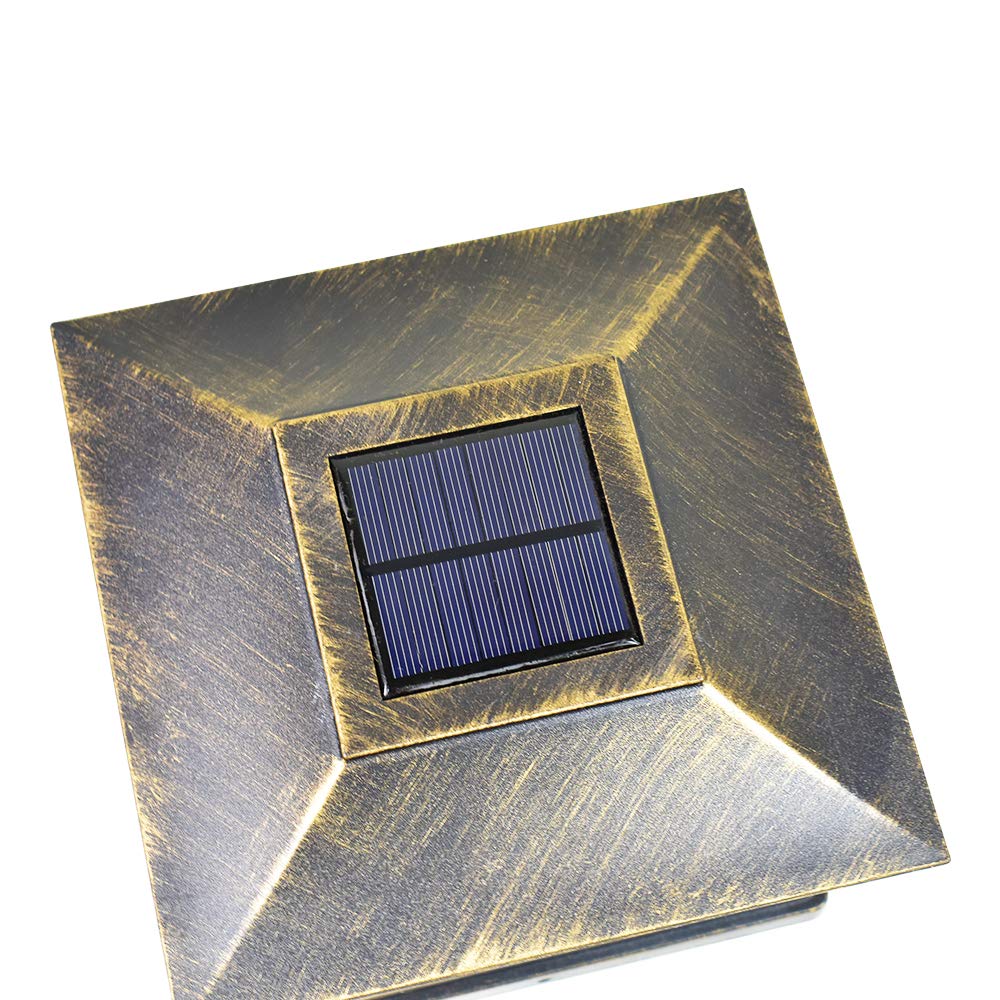 8 Pack Bronze Solar Post Light Frosted Lens SMD LED Square V628