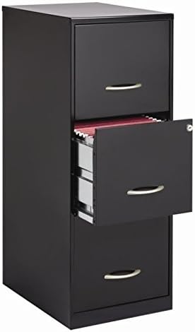Metal 3 Drawer Letter File Cabinet in Black Y8673