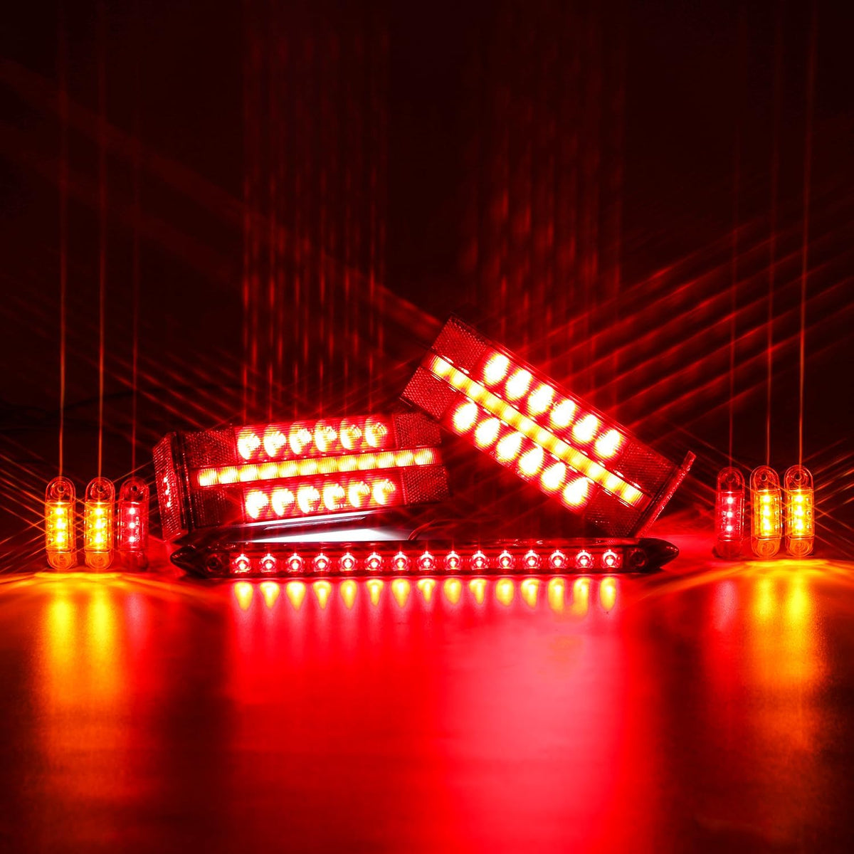 LED Submersible Rectangular Trailer Tail Light Kit U2291