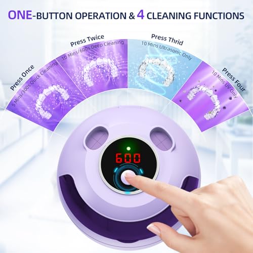 Ultrasonic Retainer Cleaner with 200ML Capacity, 45kHz, 4 Modes X16182