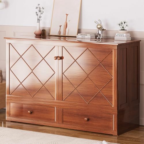 Queen Cabinet Cube Chest Bed with Tri-fold Mattress U31259