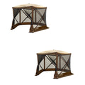 Portable Outdoor Gazebo Canopy Shelter Brown 2 Pack F846765
