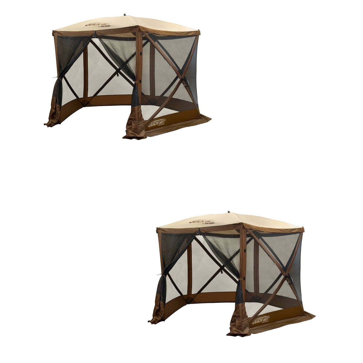 Portable Outdoor Gazebo Canopy Shelter Brown 2 Pack F846765