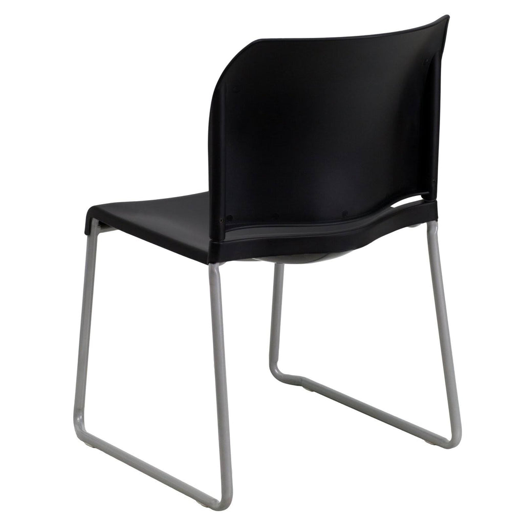 Black 5 Pk. Stack Chair with Sled Base A740005