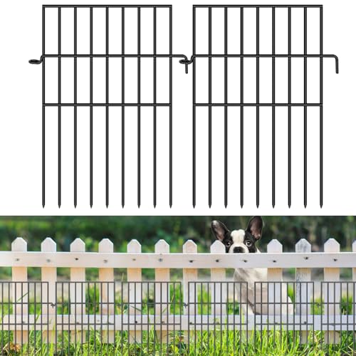 25 Panels No Dig Rustproof Metal Garden Fence, 17in x 27ft G7469