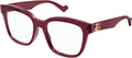 Transparent Burgundy Square Eyeglasses F702498