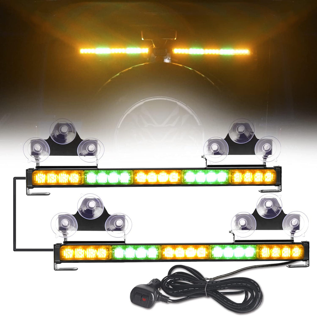 2 in 1 Emergency Flashing LED Traffic Advisor Strobe Light Bar Amber/White A279