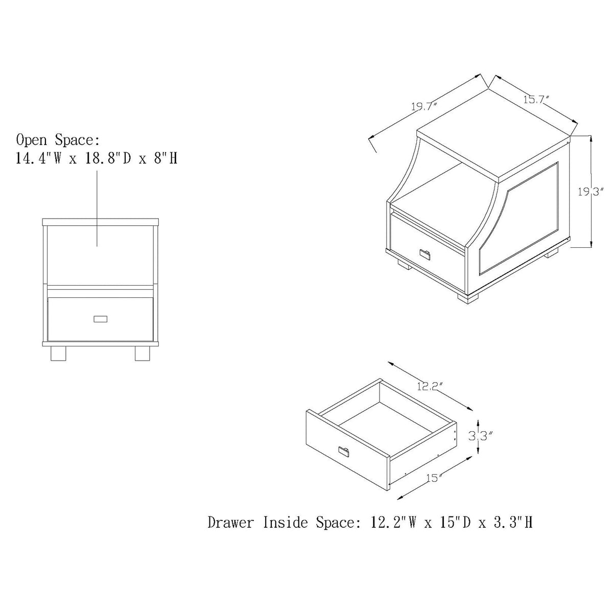 Modern Walnut 1-Drawer Storage End Table N85110