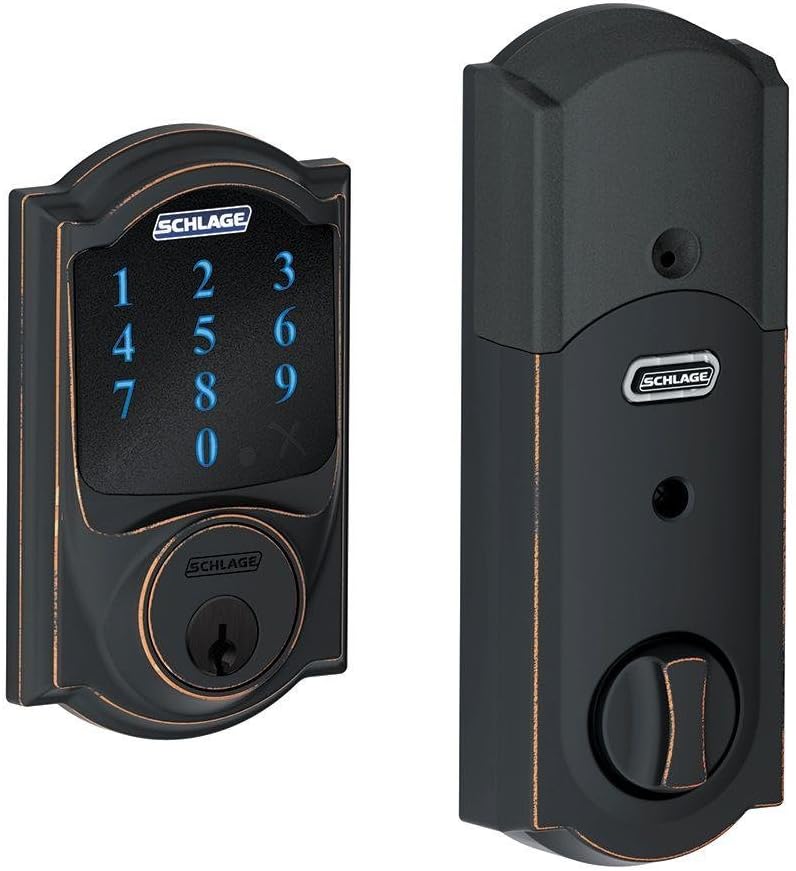Aged Bronze Touchscreen Deadbolt Smart Lock with Alarm N811838