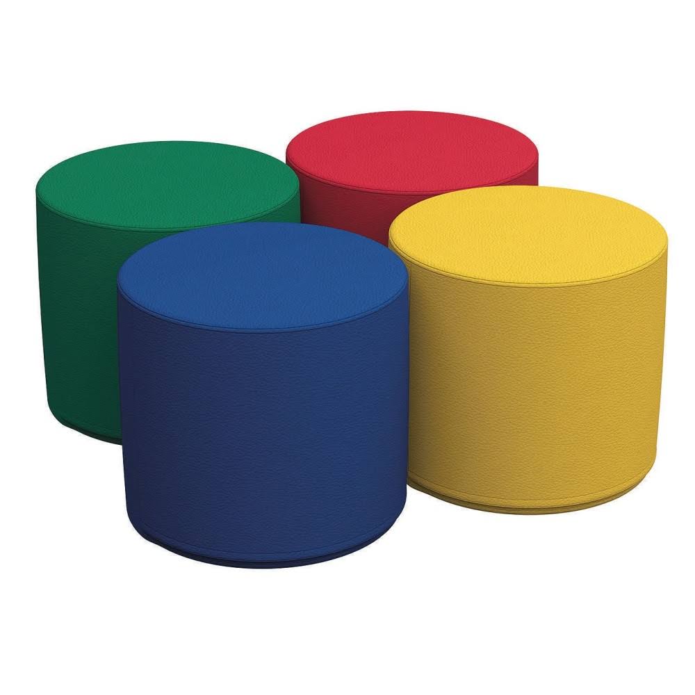 18 in. Round Blue Ottoman D893462