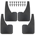 Black Rubber Mud Flaps (4 Pack) with Fastener Rivet Clips B747566