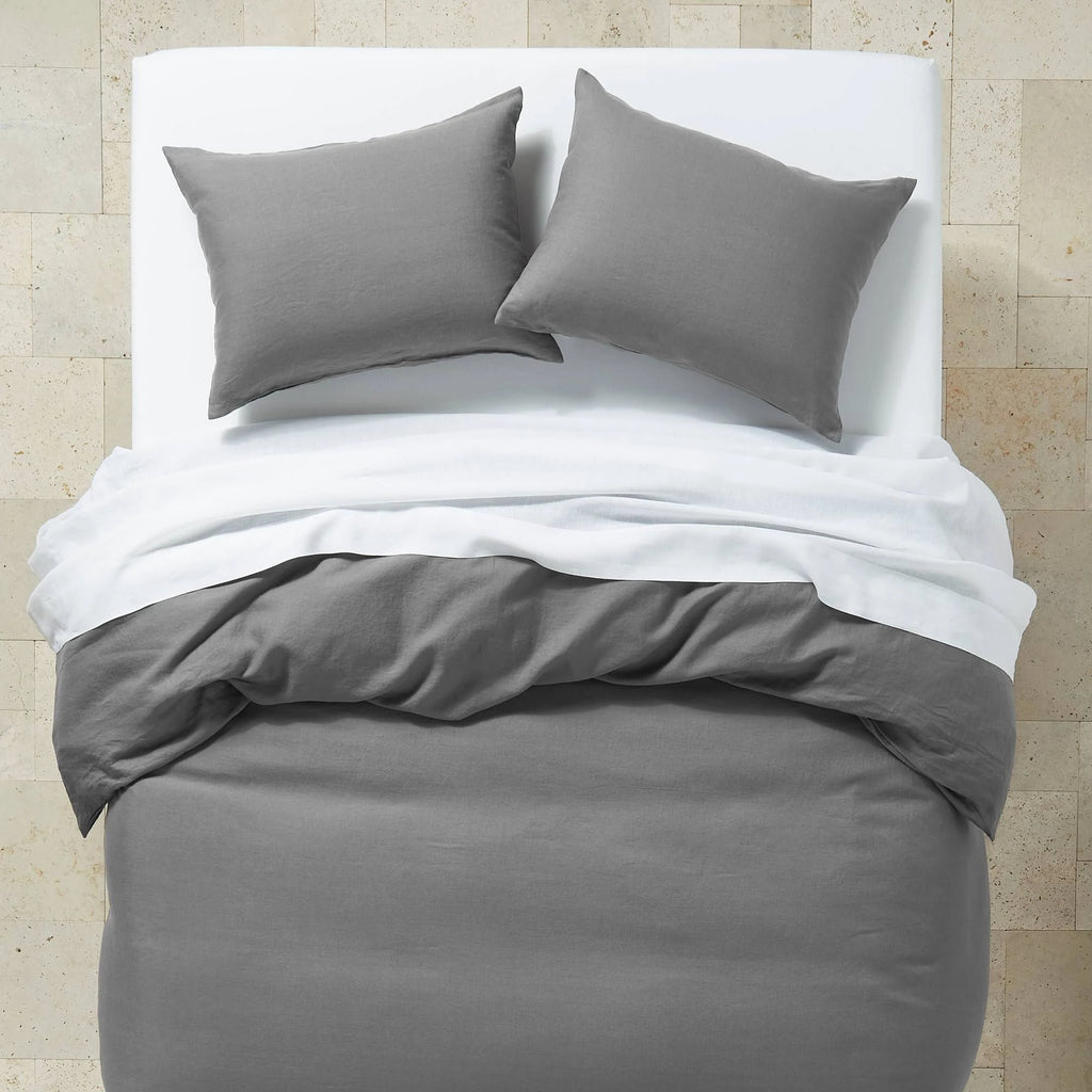 Linen Duvet & Sham Set Dark Gray F692