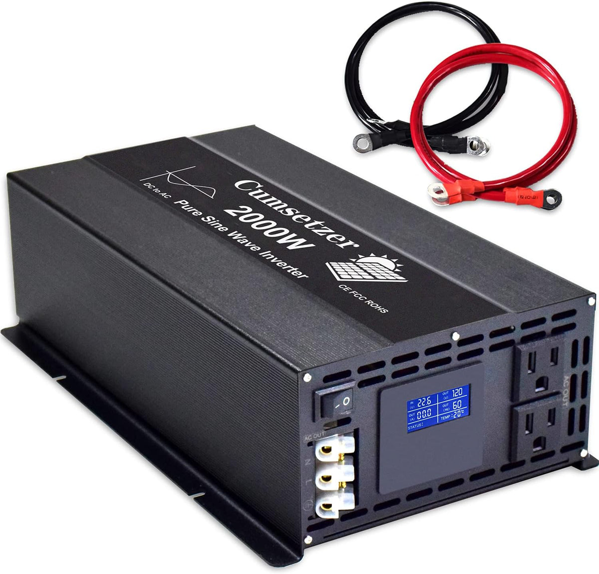 2000W 24V Pure Sine Wave Power Inverter with Dual US Outlet S7771