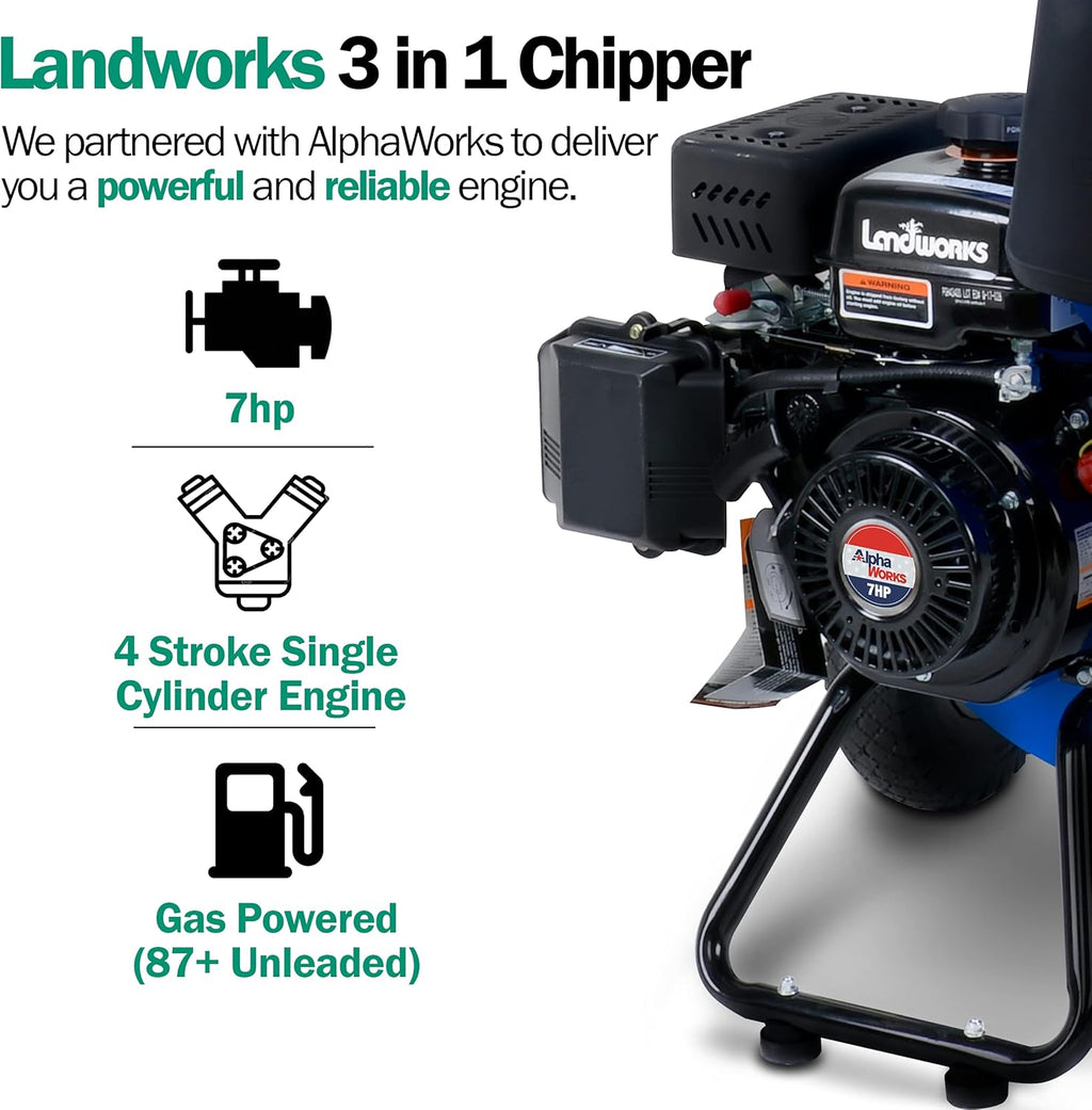 7HP 3 in 1 Wood Chipper Shredder Mulcher Q57149