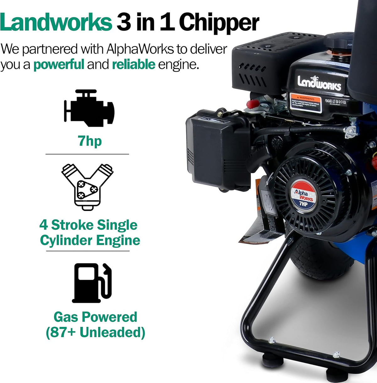 7HP 3 in 1 Wood Chipper Shredder Mulcher Q57149
