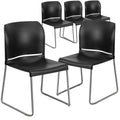 Black 5 Pk. Stack Chair with Sled Base A740005
