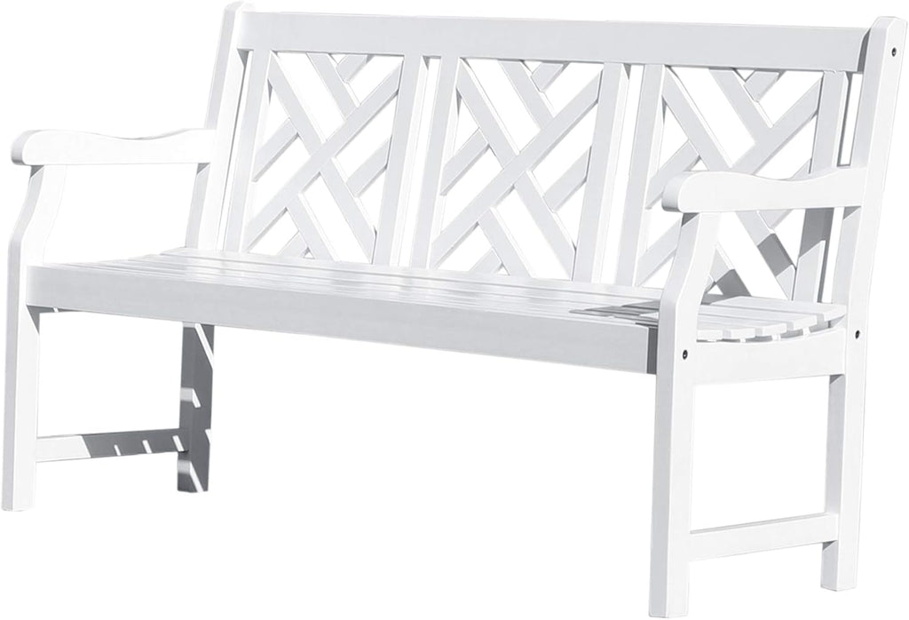 White Acacia Wooden Bench C31258