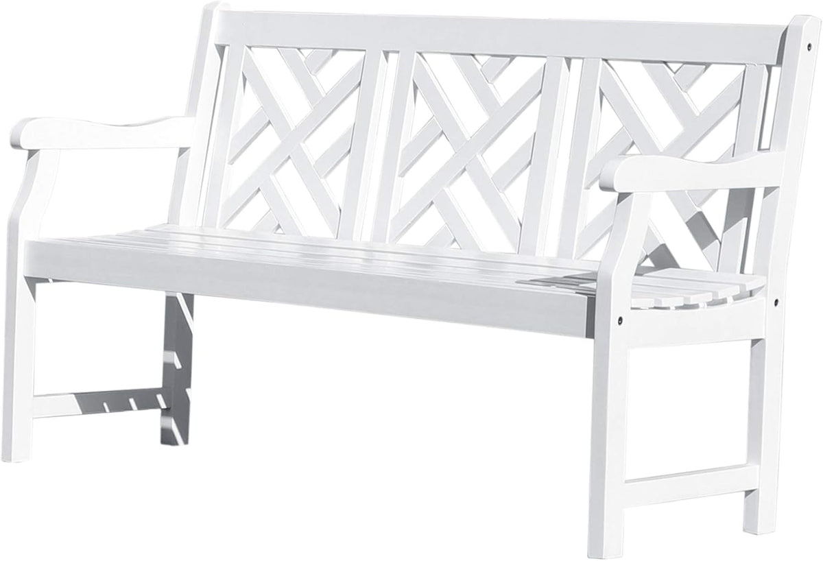 White Acacia Wooden Bench C31258